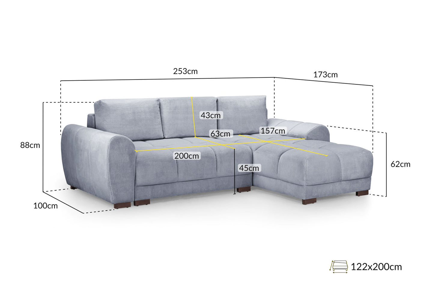 Azzuro Sofabed Universal Corner