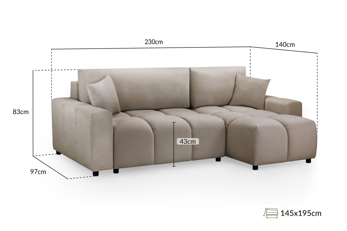 Luki Sofabed Universal Corner