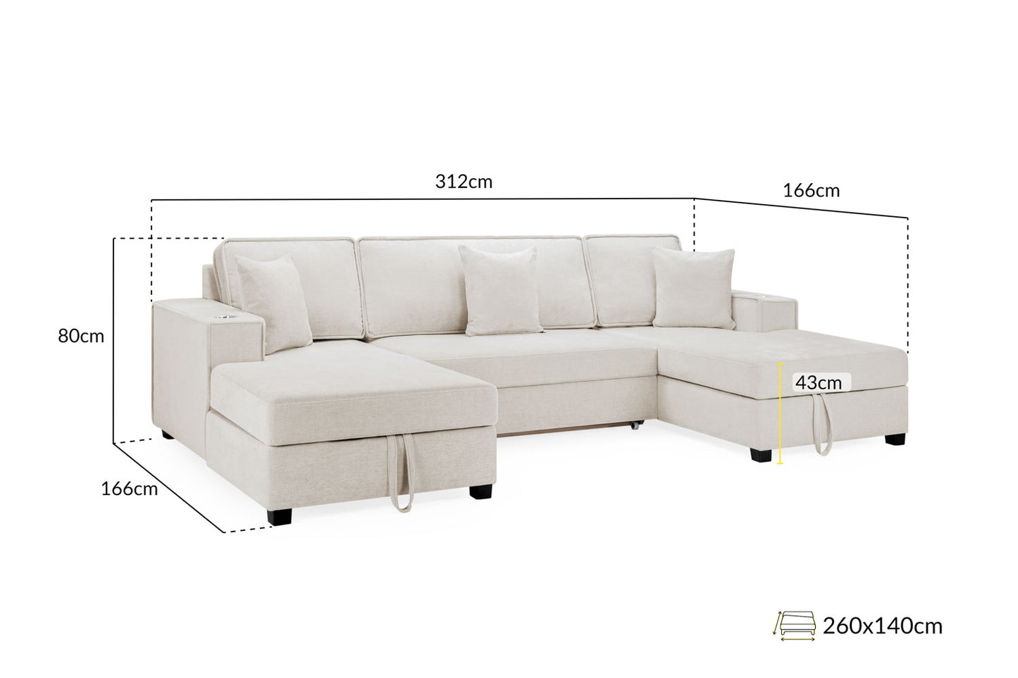 Milan Sofabed Universal Corner