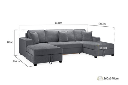 Milan Sofabed Universal Corner